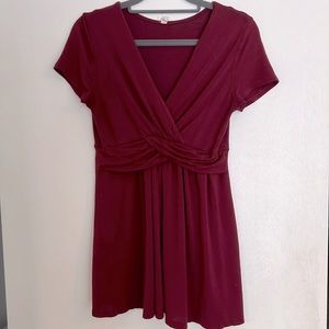 PinkBlush maternity tee shirt in maroon, size M